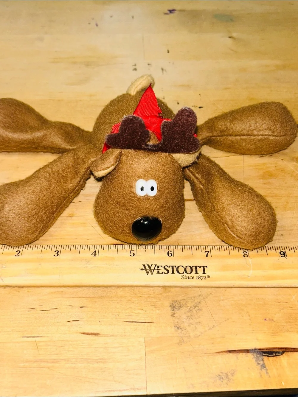 Vintage Hallmark Christmas Rodney Reindeer Brown Bean Bag Stuffed Plush 5